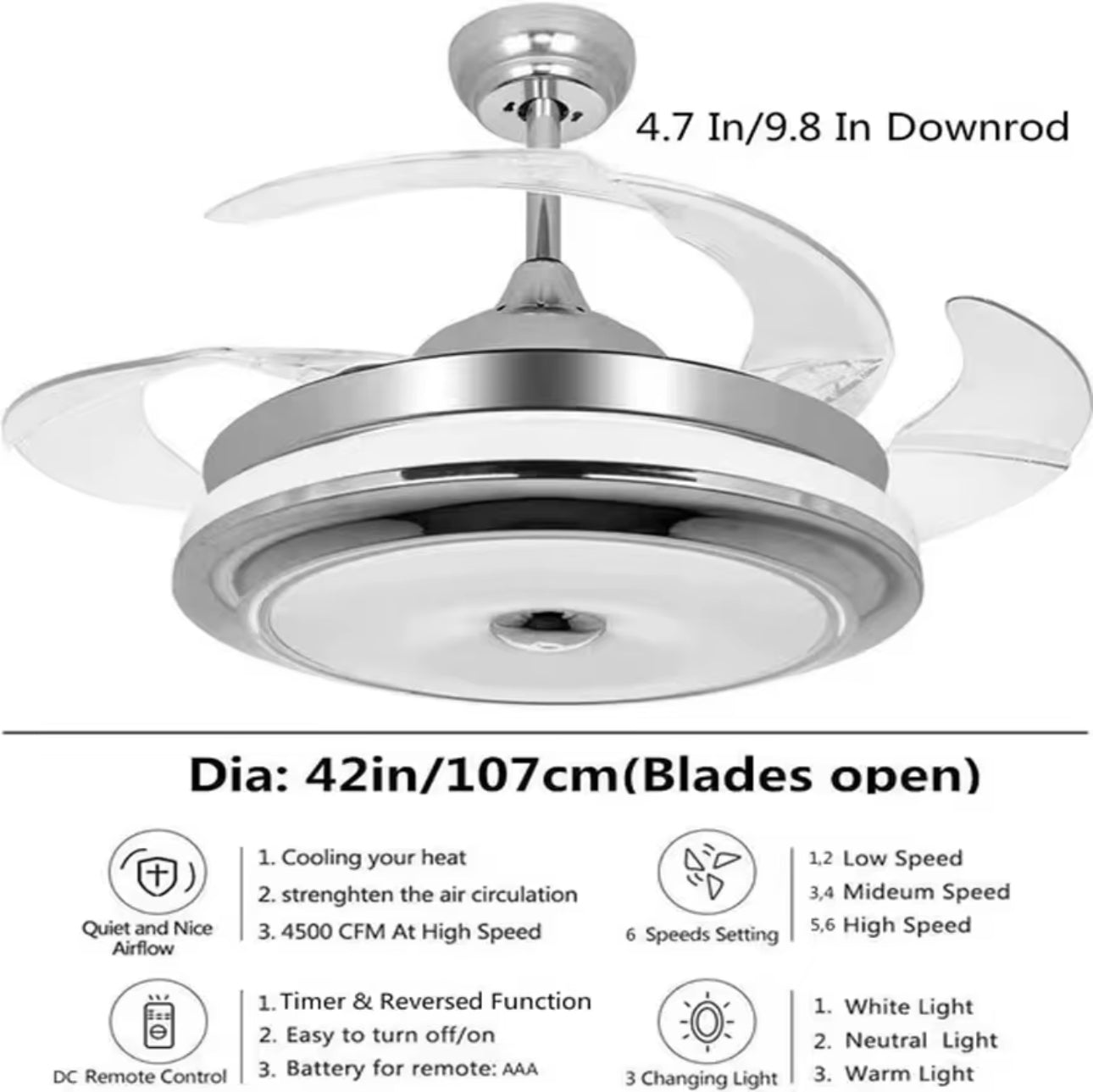 Lámpara Abanico con Bocina Bluetooth