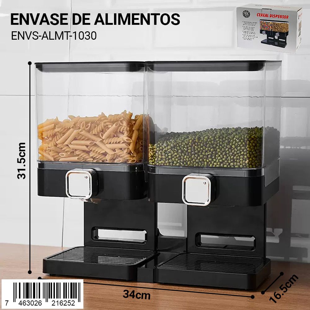 Dispensador de Alimentos Doble 7.4 Litros c/u